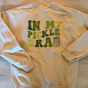 Unbranded Cream Graphic Sweatshirt - 'In My Pickle Era'